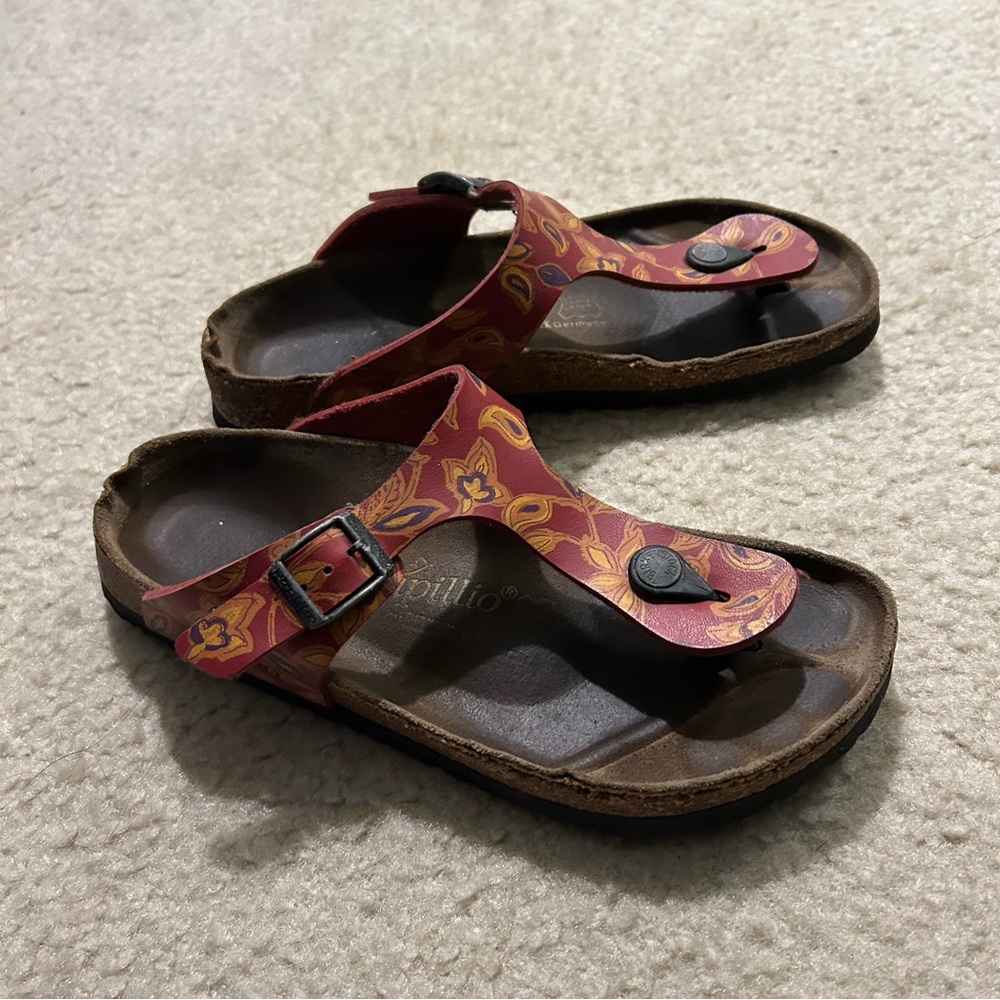Papillio by Birkenstock red paisley sandals in women’s 38